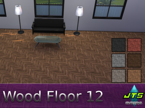 Sims 4 — Wood Floor 12 by JCTekkSims — This is a parquet wood floor with a nice grain feel to it. It has 6 different