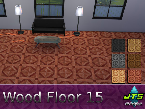 Sims 4 — Wood Floor 15 by JCTekkSims — Antique wood flooring with 6 colors.