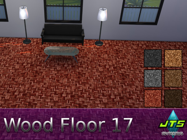 Sims 4 — Wood Floor 17 by JCTekkSims — Cross hatch style wood floor with 6 colors.