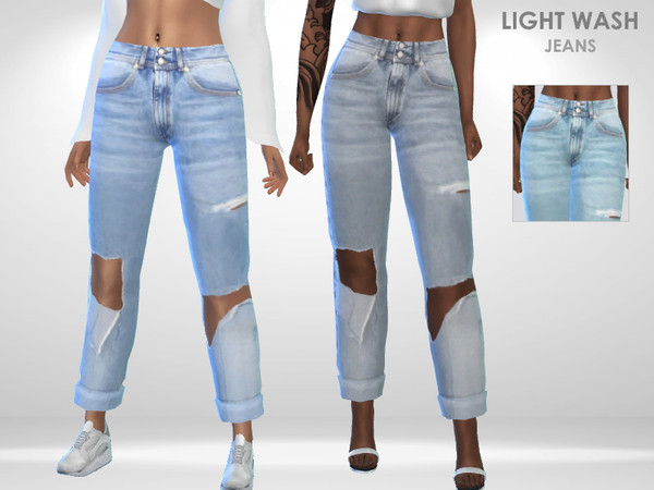 The Sims Resource - Light Wash Jeans