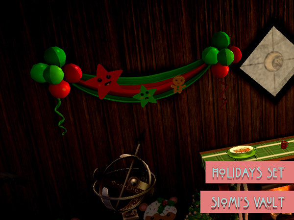 Sims 4 — Holidays Decor 1 by siomisvault — Christmas Wall Decor I'm not sure but the stars are cute thanks for the