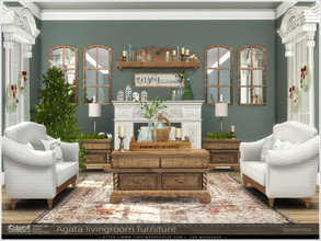 Sims 4 — Agata livingroom by Severinka_ — A set of furniture and decor for decoration living room in the Farmhouse style.