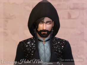 Sims 4 — Accessory Hood Male by Dissia — Accessory hood for male Available in 47 swatches