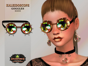 Sims 4 — Steampunked Kaleidoscope Goggles by Suzue — -New Mesh (Suzue) -10 Swatches -For Female and Male (Teen to Elder)