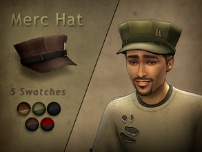 Sims 4 — Merc Hat by RoyIMVU — Hat I customized for a character inspired by Fallout 4. A few colour varieties were added