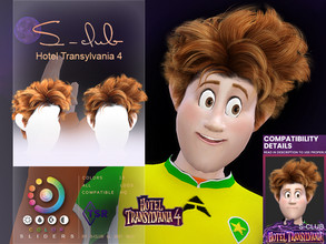 Sims 4 — Hotel Transylvania 4 Johnny Hair by S-Club — Hotel Transylvania 4 Johnny hair , it has 10 colors as base, and