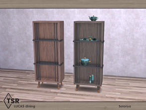 Sims 4 — Lucas Dining. Cabinet by soloriya — Cabinet with functional shelf. Part of Lucas Dining set. 2 color variations.