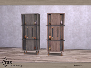 Sims 4 — Lucas Dining. Cabinet with Decor by soloriya — Cabinet with decor. Part of Lucas Dining set. 2 color variations.