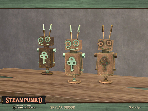 Sims 4 — Steampunked. Skylar Decor. Robot by soloriya — Decorative steampunk robot. Part of Steampunked Skylar Decor set.
