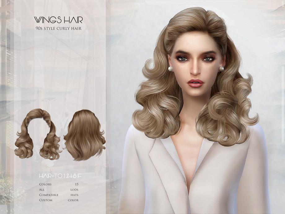 The Sims Resource Wings To1218 90s Style Curly Hair