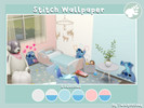 Sims 4 — Stitch Wallpaper (with solids) by twilightevey — Really wanted more kid themed wallpaper so decided to make on