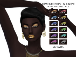 Sims 4 — Shari Eyeshadow [HQ] by Benevita — Shari Eyeshadow HQ Mod Compatible 12 Colors I hope you like!