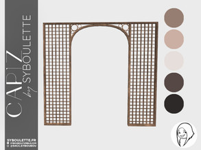 Sims 4 — Capiz - Arch (medium) by Syboubou — This is a wooden arch fit for medium wall height.