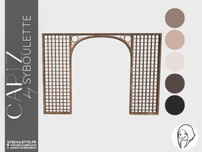 Sims 4 — Capiz - Arch (short) by Syboubou — This is a wooden arch fit for short wall height.