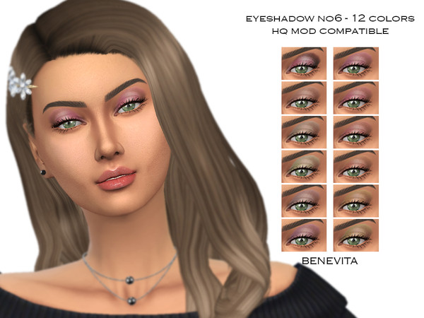 Sims 4 — Eyeshadow No6 [HQ] by Benevita — Eyeshadow No6 HQ Mod Compatible 12 Colors I hope you like!