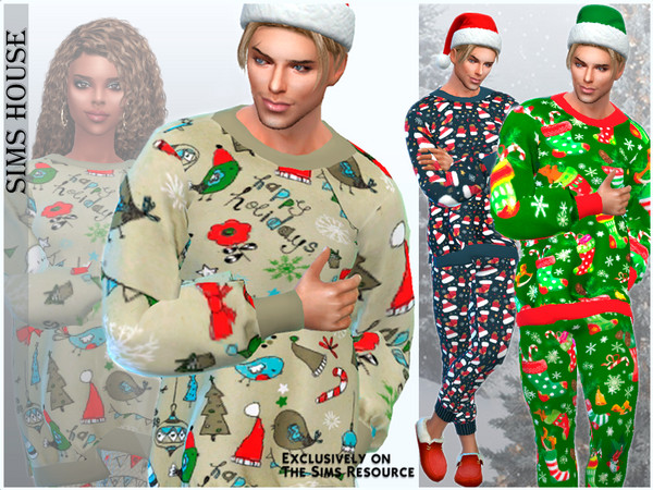 The Sims Resource - Men's pajamas New Year's