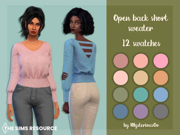 The Sims Resource - Open back short sweater