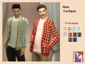 Sims 4 — ws Man Cardigan - RC by watersim44 — Man Cardigan recolor This is a standalone recolor - Knitted Cardigan of