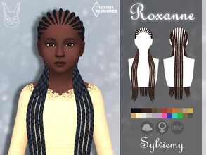 Sims 4 — Roxanne Hairstyle (Child) by Sylviemy — Long braids for child New Mesh Maxis Match All Lods Base Game Compatible
