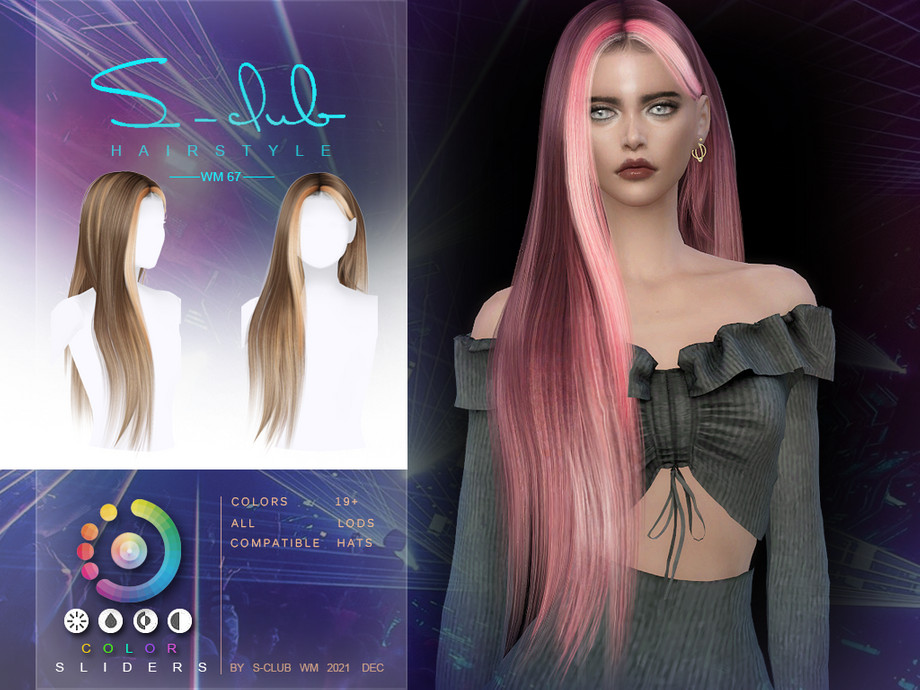 The Sims Resource - Straight long Highlight hair(Nadia II)