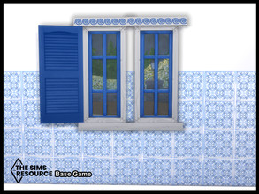 Sims 4 — My Perfect Greek Kitchen window (Reverse Shutter) by seimar8 — Maxis match window with striking Greek blue
