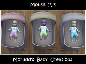 Sims 4 — Mouse Pj's by mcrudd — All of your little babies will wear the mouse pj's. Your boys will wear blue, girls pink