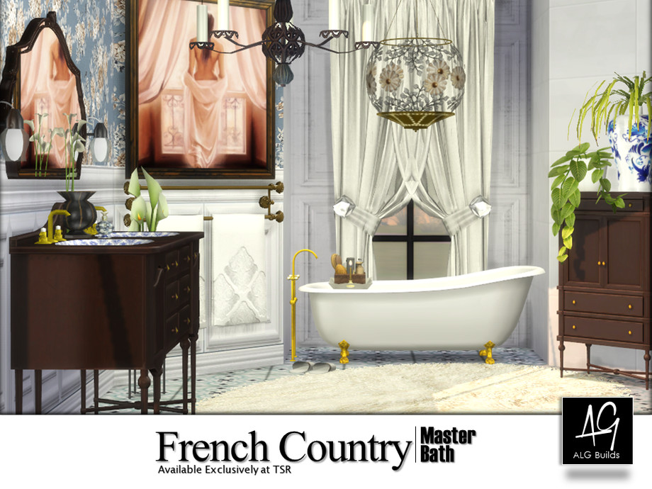 French Country Master Bath, How To Make A Bathroom Window More Private In Sims 4
