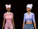 Sims 4 — Space Buns Eco lifestyle by Lunaccm — 7 Swatches and is Part of me trying to Recolor all the hairs from the sims