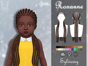 Sims 4 — Roxanne Hairstyle (Toddler) by Sylviemy — Long braids for toddler New Mesh Maxis Match All Lods Base Game