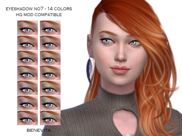 Sims 4 — Eyeshadow No7 [HQ] by Benevita — Eyeshadow No7 HQ Mod Compatible 14 Colors I hope you like!
