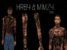 Sims 4 — Full Body Tattoo v1  by HRBY95 — Full Body Tattoo made by BY HRBY & MIMZ Back Chest Both Arms Neck 
