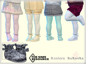 Sims 4 — Ruffled ankle Boots and Bow by bukovka — Boots for girls, toddler. Installed autonomously. The new mesh is mine,