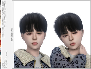 Sims 4 — Butter Hair for Child by magpiesan — Straight bowl haircut in 40 colors for kids. HQ compatible and hat chops