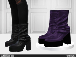 Sims 4 — 821 - Leather Boots by ShakeProductions — Shoes/High Heels-Boots New Mesh All LODs Handpainted 18 Colors