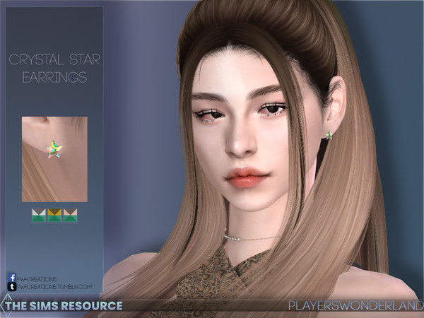 The Sims Resource - Crystal Star Earrings