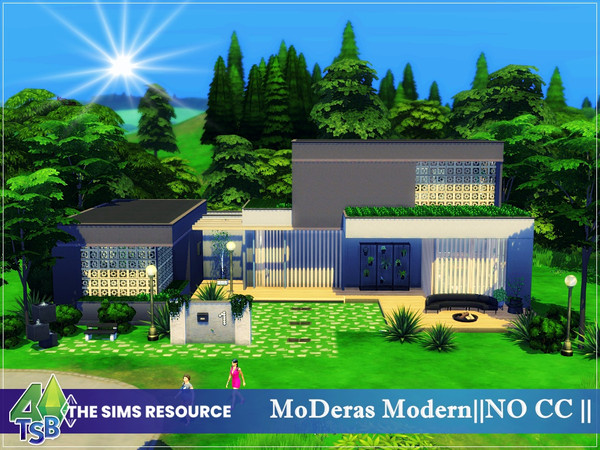 Sims 4 — MoDeras Modern || NO CC || by Bozena — The house is located in the Windslar . Windenburg. Lot: 30 x 20 Value: $
