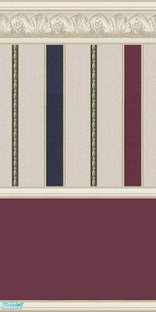 Sims 2 — MaroonBottomStripes by Euterpe — Maroon painted bottom, with striped wallpaper
