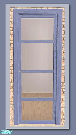 Sims 2 — Chamonix Single Door - Blue  by Shakeshaft — Part of a new mesh set of 2 new doors and a window, set includes