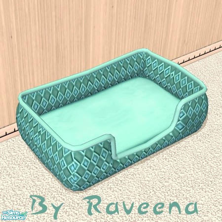 Sims 2 — Large Pet Bed - Aqua by Raveena — Pamper your pet with this colorful and soft pet bed. Even your little puppy or
