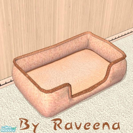 Sims 2 — Large Pet Bed - Peach Fur by Raveena — Pamper your pet with this colorful and soft pet bed. Even your little