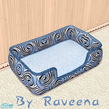 Sims 2 — Large Pet Bed - Blue Circles by Raveena — Pamper your pet with this colorful and soft pet bed. Even your little