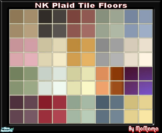 Sims 2 — NK Plaid Tile Floors by MoMama — Plaid tile floors in the 20 plaids for your kitchen, bath, or any room where a