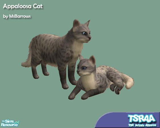 Sims 2 — Appaloosa Cat by MsBarrows — An cat with black dapples on an interesting shaded background of mixed greys.