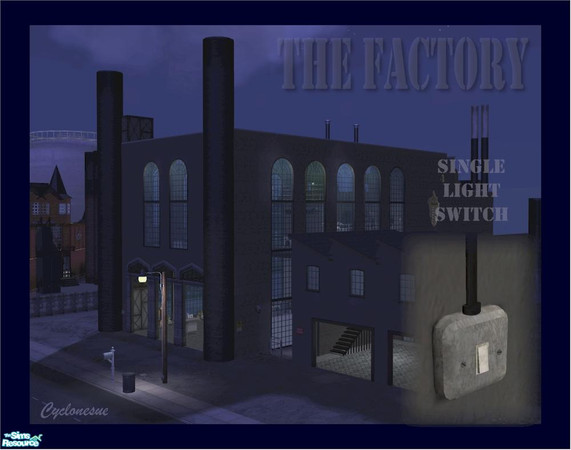 Sims 2 — Single Light Switch with Cable by Cyclonesue — A decorative light switch that can be used alone or can join the