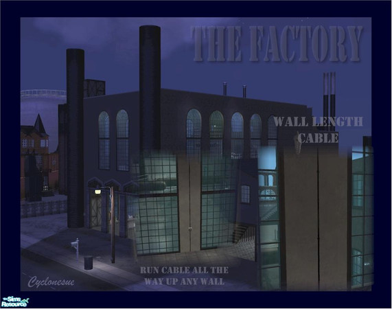 Sims 2 — Wall length cable by Cyclonesue — A length of decorative cable that can be used alone or can join the cable