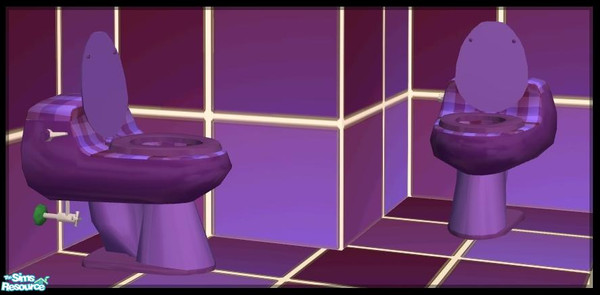 Sims 2 — NK PI Toilets - Purple Lights by MoMama — A Purple Lights toilet with a plaid topside for a look of simple