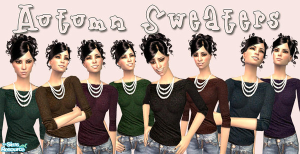 Sims 2 — Autumn Sweater set by DesireSims — A set of eight highly-detailed sweaters in fall colors.