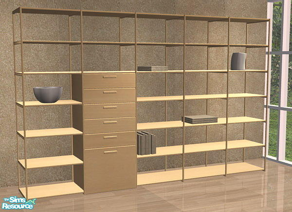 Sims 2 — Oasi Livingroom Bookcase Recolor 02 by Norbi_N — Lightwood recolor of Oasi Livingroom Bookcase