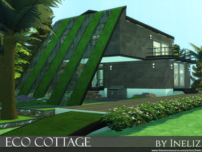Sims 4 — Eco Cottage by Ineliz — Eco Cottage is a modern getaway for sims that want to live comfortable life away from
