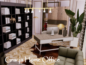 Sims 4 — Gracja Home Office | Only TSR CC by GenkaiHaretsu — Modern home office for Gracja Shell.